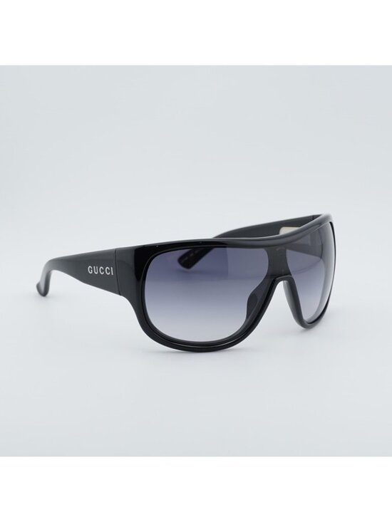Gucci GG2168S 008 Sunglasses Shiny Black Shield Frame, Grey Gradient Lenses main image 6